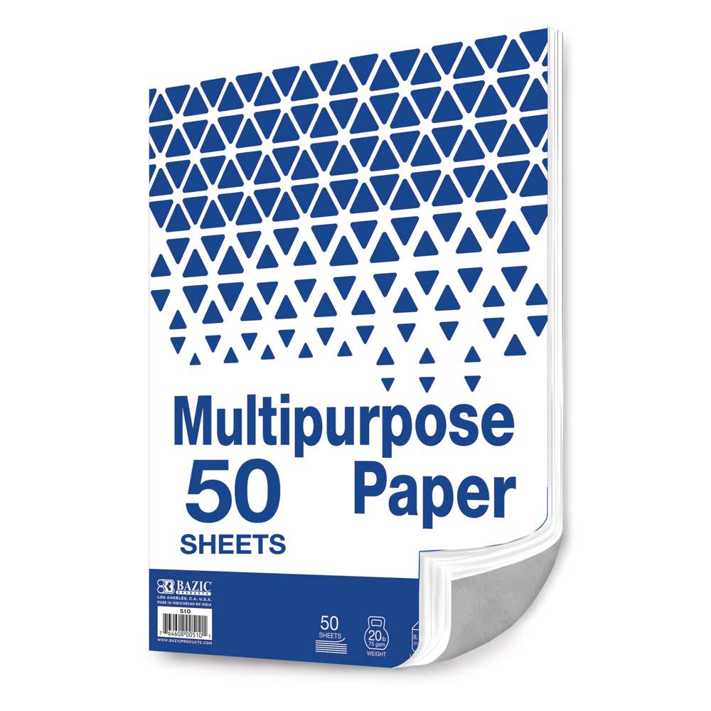 BAZIC White Multipurpose Paper, 8.5 x 11 in, 50 Sheets