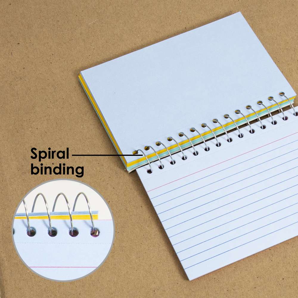 Bazic Products 570 50 Ct. View Poly Spiral Bound 3 x 5 Ruled White Index Card w/ 2-Tab Divider - Pack of 24