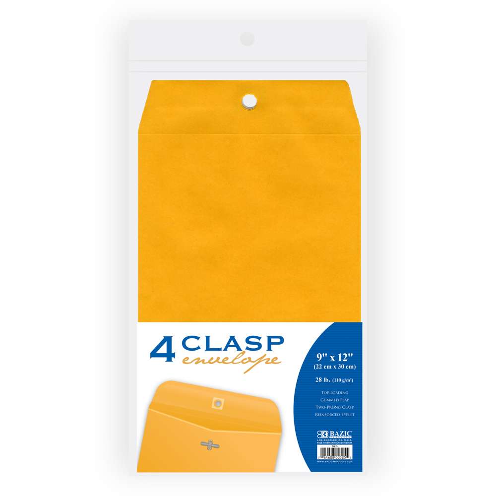 Clasp Envelope 9" X 12" (4/Pack)