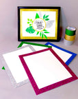 11" X 14" White Poster Board w/Glitter Frame (5/Pack)