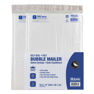 Poly Bubble Mailer (#5)10.5" x 15" (2/Pack)