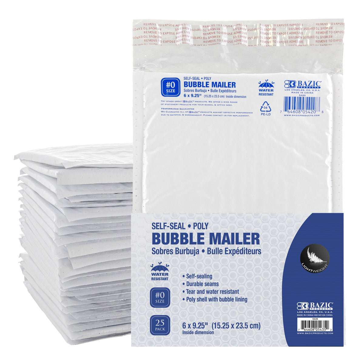 6" x 9.25" (#0) Poly Bubble Mailer (25/Pack)