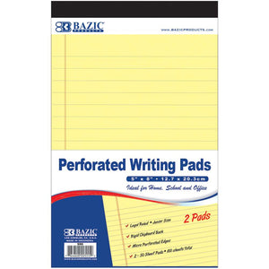 Canary Jr. Perforated Writing Pad 5" X 8" 50 Ct.(2/Pack)