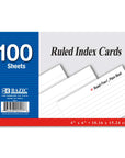 Ruled White Index Card 4" X 6" 100 Ct.
