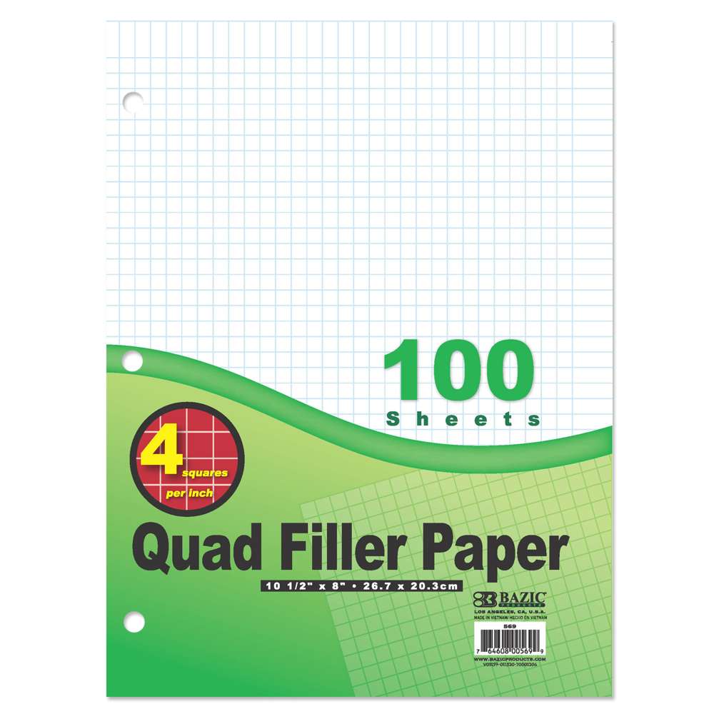 Quad-Ruled Filler Paper