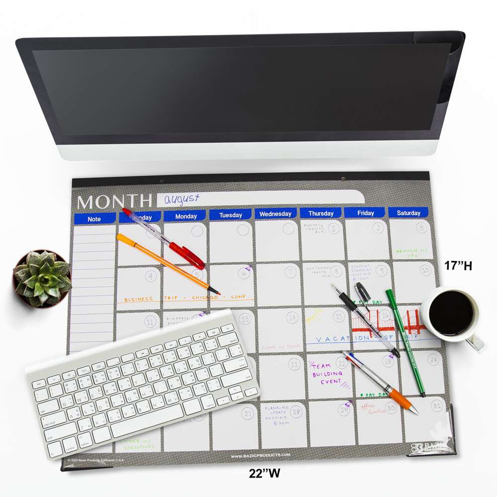BAZIC 17 bazic-17-x-22-undated-12-month-desk-pad-calendar-bazicstore