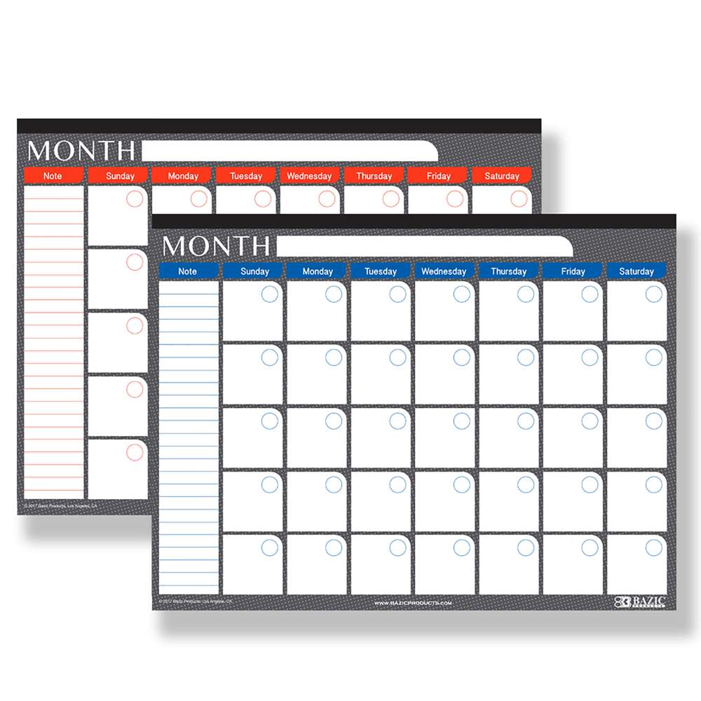17" X 22" Undated 12-Month Desk Pad Calendar