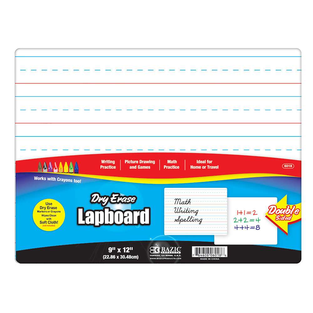 Double Sided Dry Erase Lap Board 9" X 12"