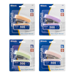 Mini Pastel Color Stapler Standard (26/6) w/ 500 Ct. Staples