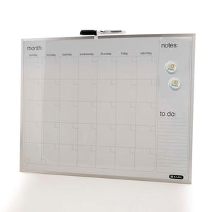 METALLIQUE Aluminum Framed Magnetic Dry Erase Calendar 16" X 20"