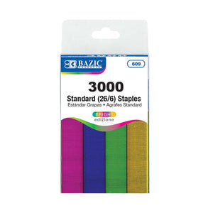 Staples - Standard Metallic Color (26/6) 3000 Ct.