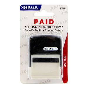 Paid Self Inking Rubber Stamp (Red Ink)
