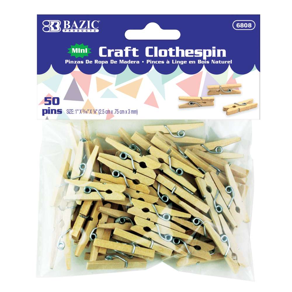 100 Mini Clothespins, Wood Clothespins, MULIT-COLOR Tiny