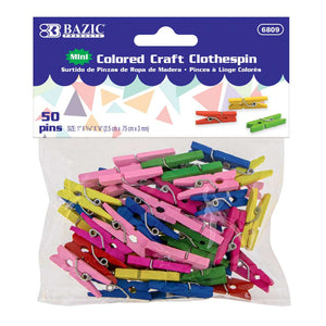 Mini Colored Clothes Pin (50/Pack)