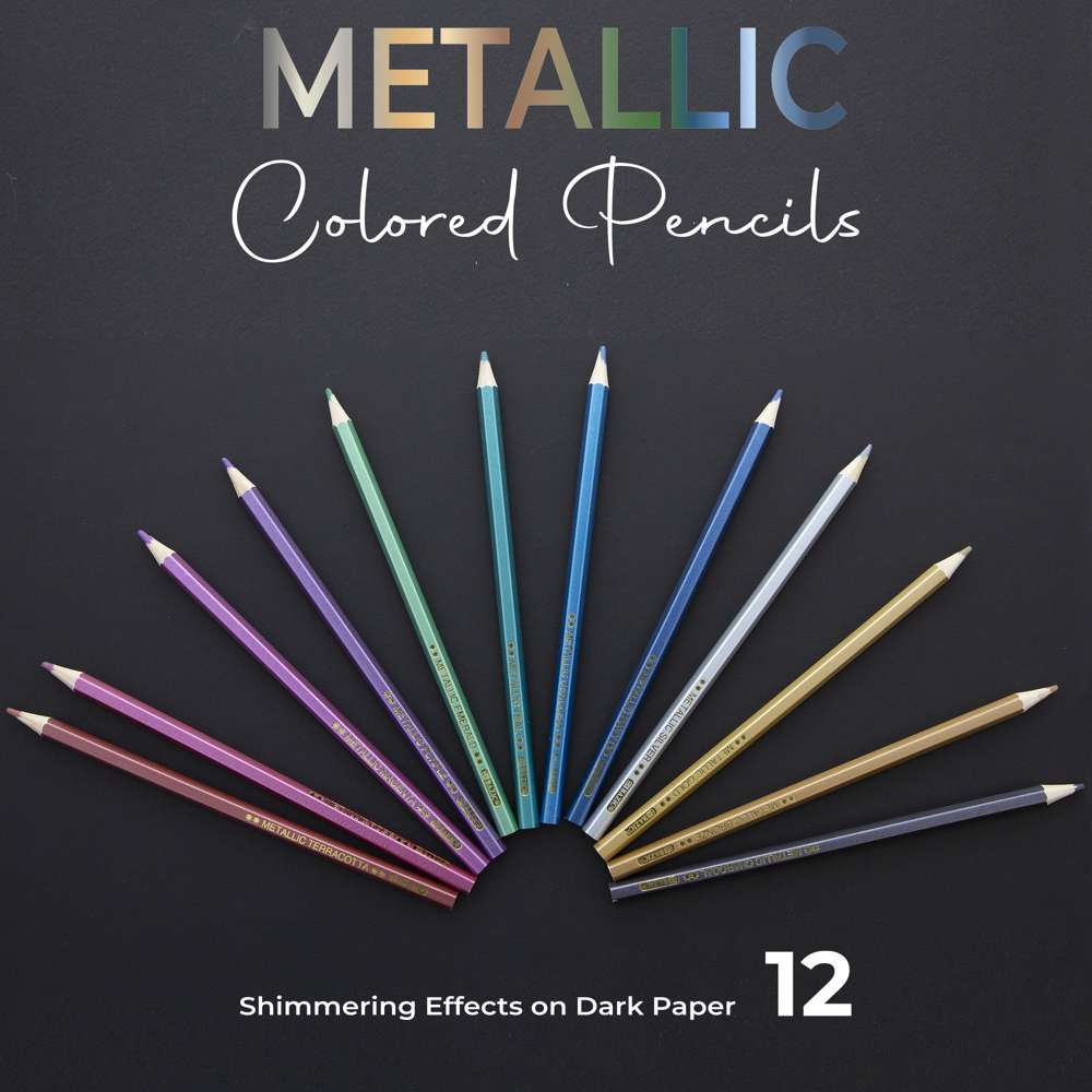 Bazic 12 Metallic Colored Pencils Metallic / 1-Pack
