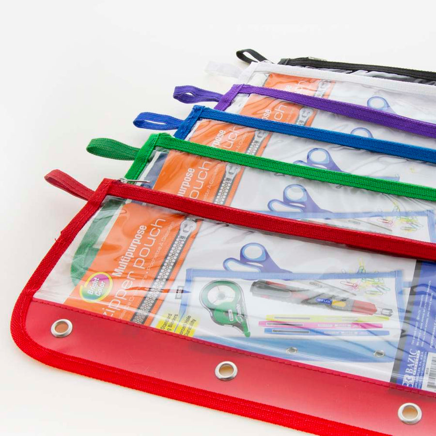 Pencil Pouch 3-Ring Clear 11.5" x 6.5"