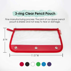 Pencil Pouch 3-Ring Clear 11.5" x 6.5"