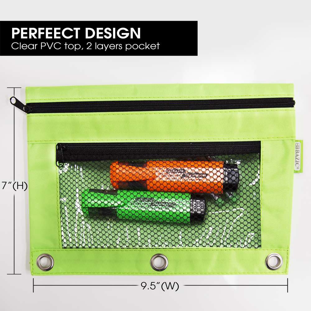 1 Pencil Zipper Pouch 3 Ring Binder Bag Pen Marker Holder Storage