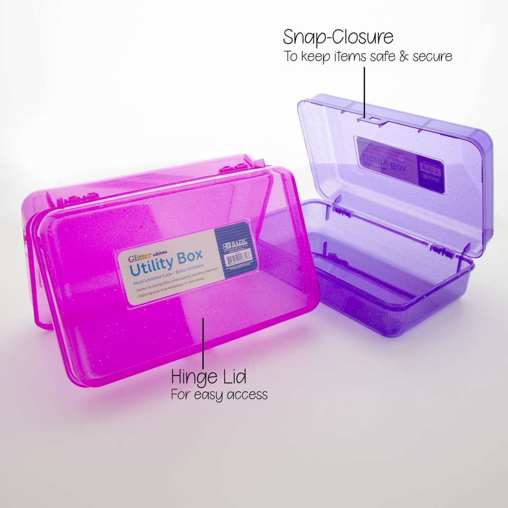 Bazic Products Glitter Bright Color Multipurpose Utility Box 24 / Case