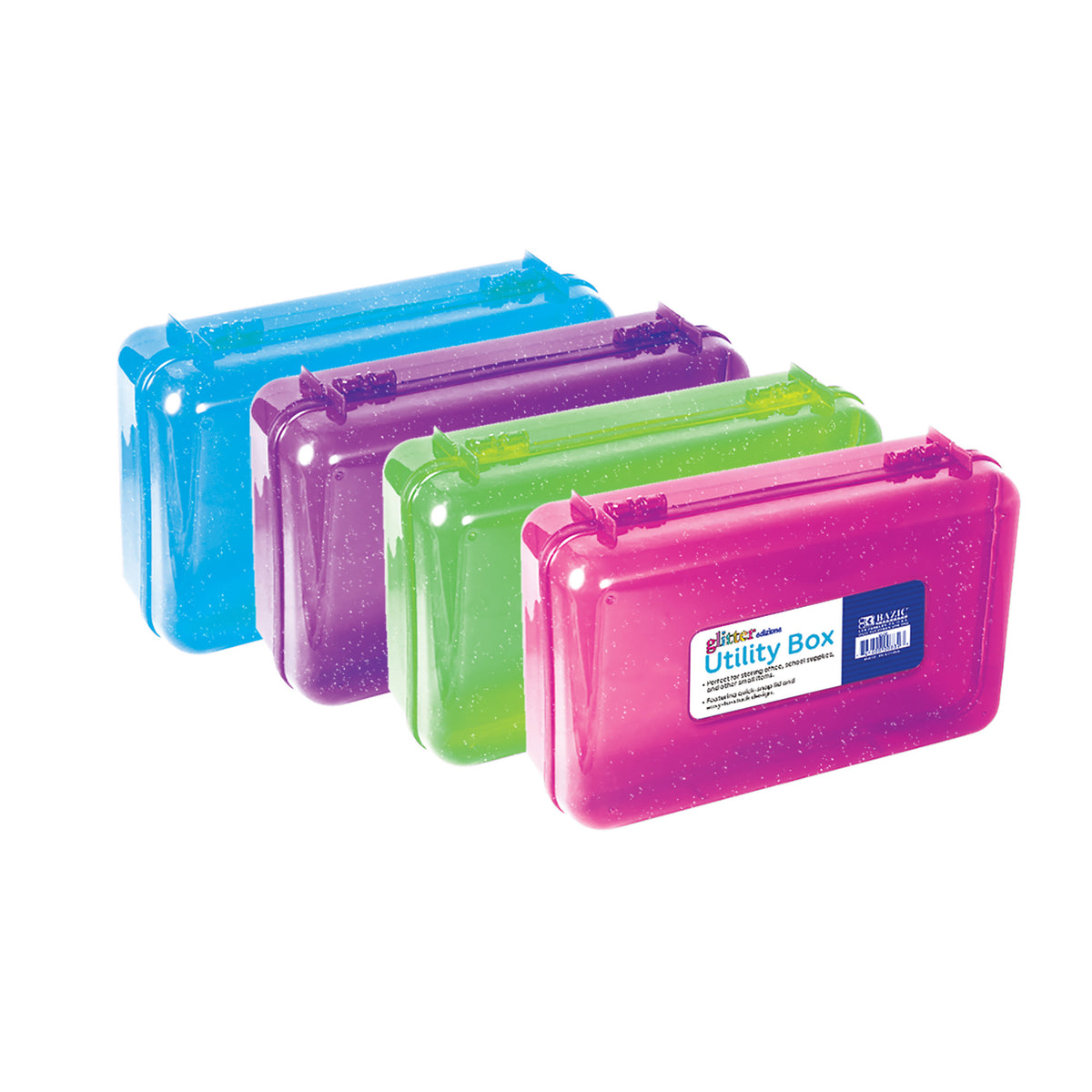 BAZIC Glitter Multipurpose Pencil Box, Stackable