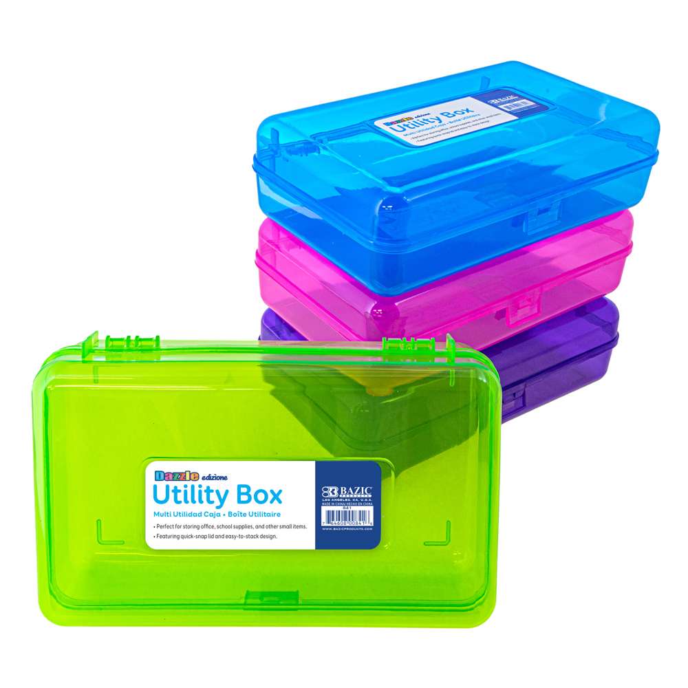 BAZIC Pencil Case Multipurpose Utility Box - Bright Color - Bazicstore