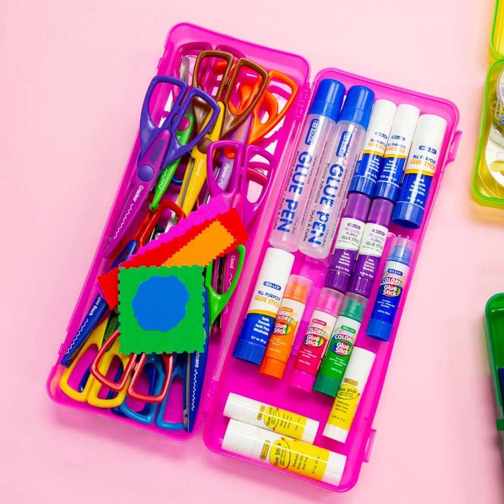 Pencil Case Multipurpose Utility Box Ruler Length - Bright Color