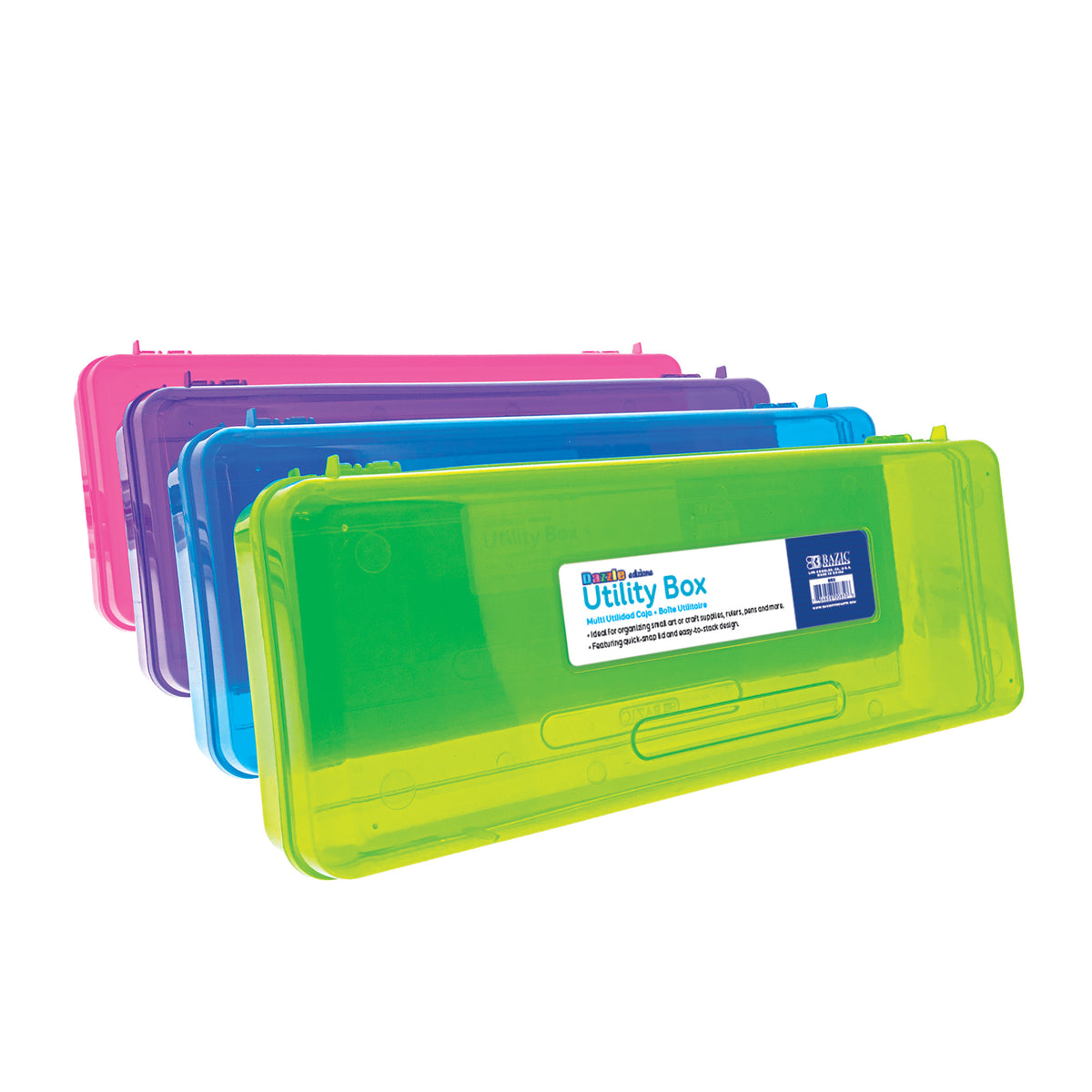 BAZIC Bright Color Ruler-Length Pencil Box