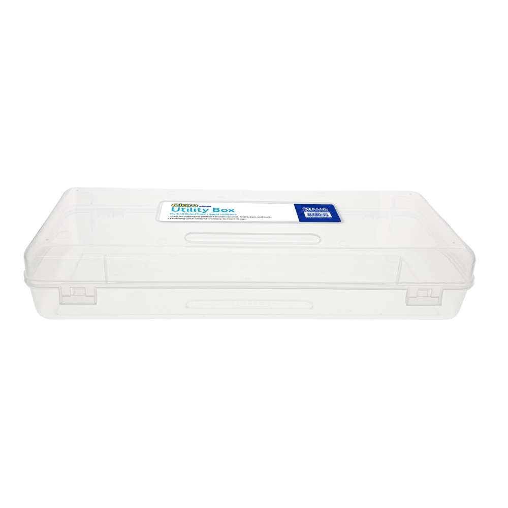 Bazic Products Bazic Plastic Pencil Case, Ruler Length Utility Box