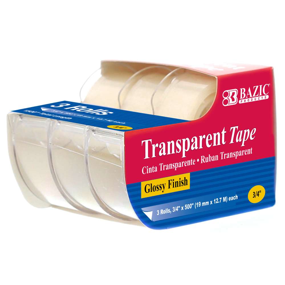12 Rolls Transparent Tape Refills, Clear Tape Dispenser Refill Rolls,  Glossy Gift Wrap Tapes for Office, School, Home, 3/4 x 1000 Inches,Clear  tape, s