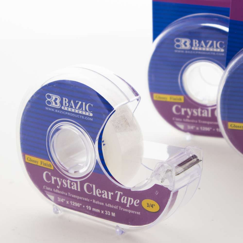 Wholesale 100 Rolls Crystal Clear Transparent Tape Dispenser Refill  3/4x1000