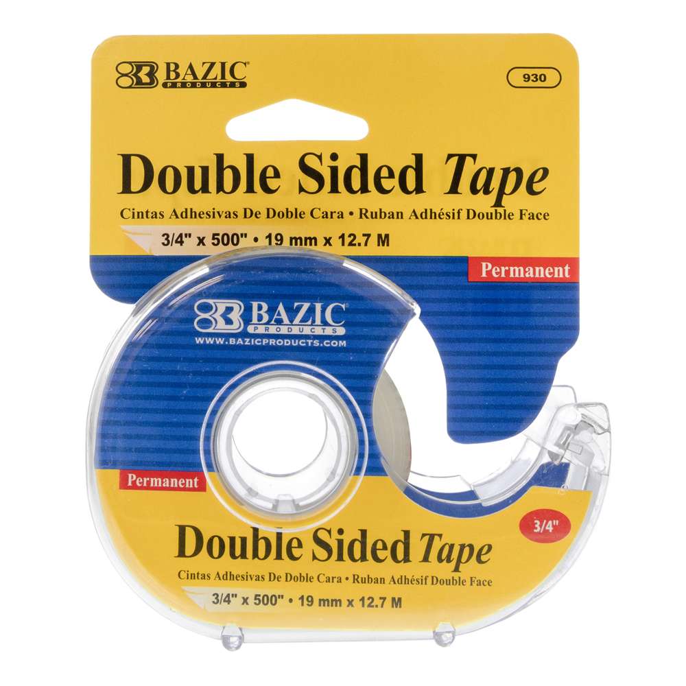 Double Sided Permanent Tape 3/4" X 500" w/ Dispenser
