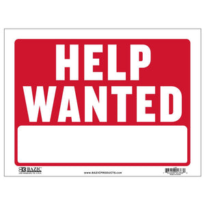 12" X 16" Help Wanted Sign