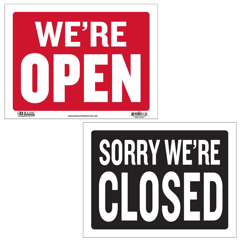 12" X 16" Open Sign w/ Closed Sign on Back