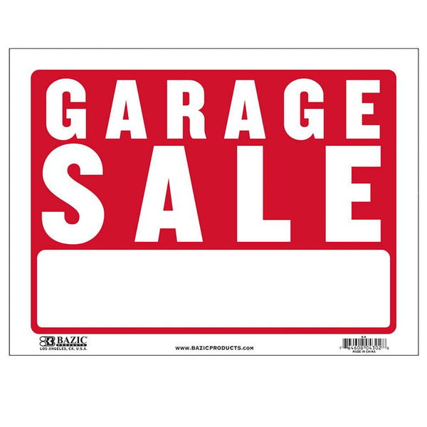 BAZIC 9" X 12" Garage Sale Sign Bazicstore