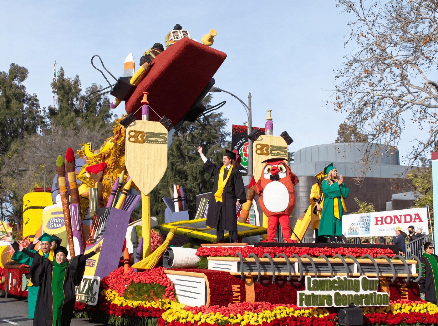 The BAZIC float in the Rose Parade